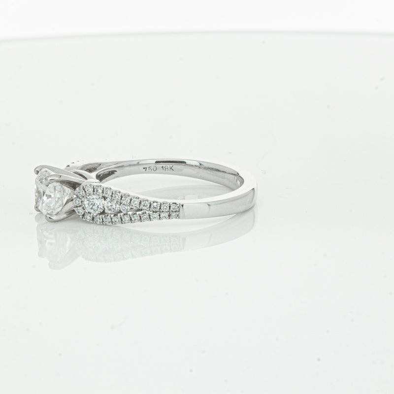 18ct White Gold Cushion Cut Diamond Ring-Ring-Walker & Hall