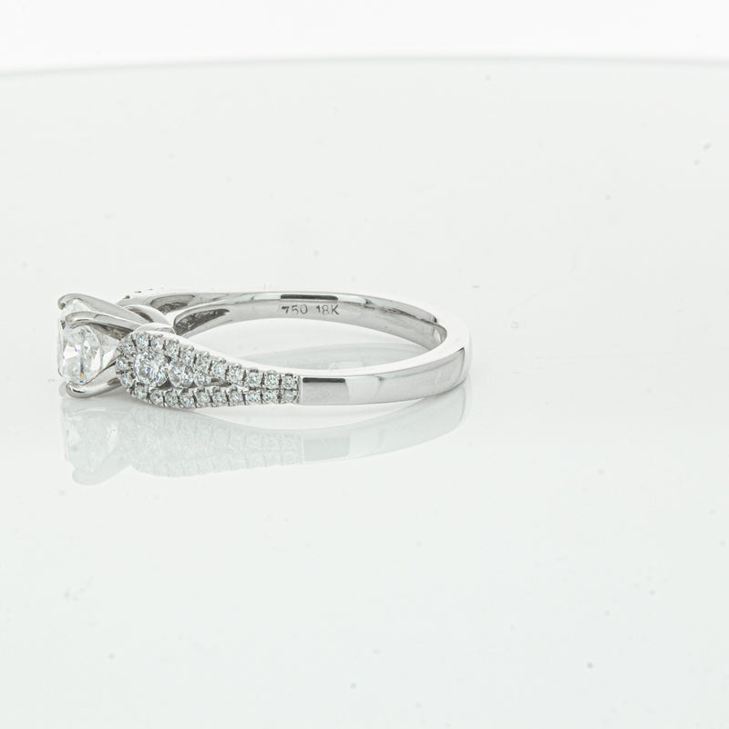 18ct White Gold Cushion Cut Diamond Ring-Ring-Walker & Hall