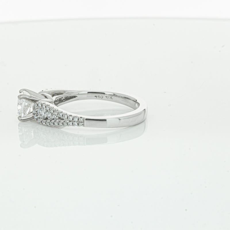 18ct White Gold Cushion Cut Diamond Ring-Ring-Walker & Hall