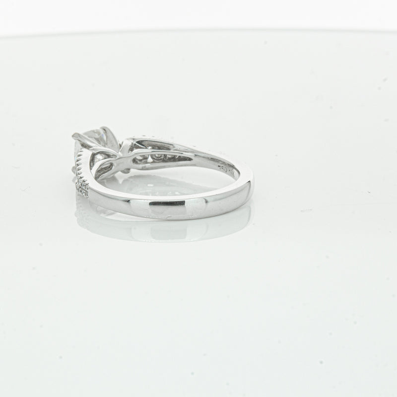 18ct White Gold Cushion Cut Diamond Ring-Ring-Walker & Hall