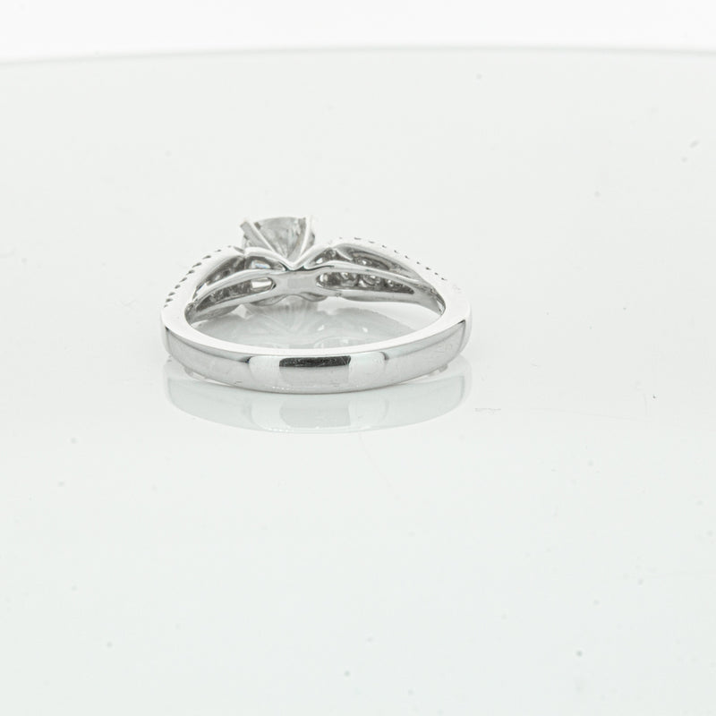 18ct White Gold Cushion Cut Diamond Ring-Ring-Walker & Hall