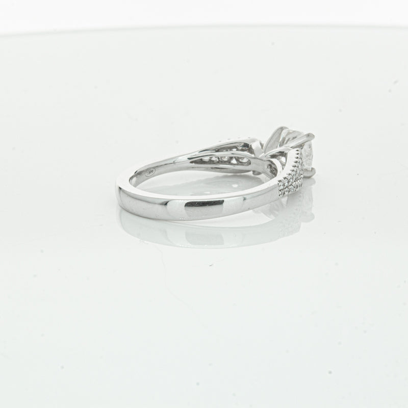 18ct White Gold Cushion Cut Diamond Ring-Ring-Walker & Hall