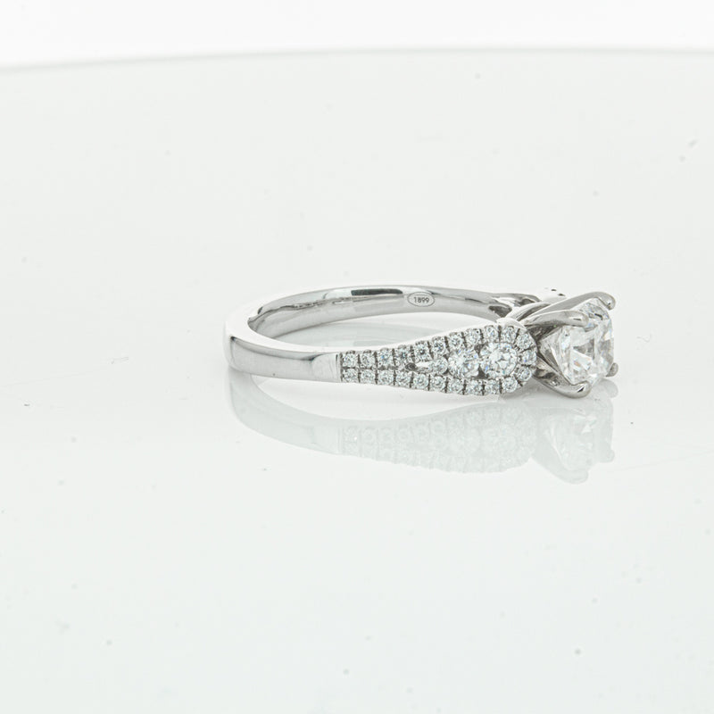 18ct White Gold Cushion Cut Diamond Ring-Ring-Walker & Hall