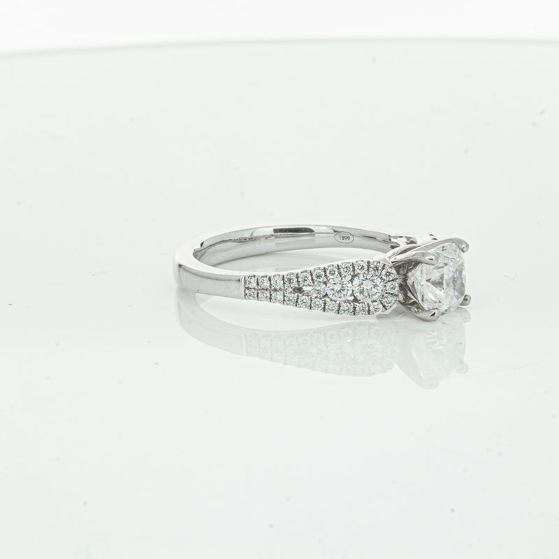 18ct White Gold Cushion Cut Diamond Ring-Ring-Walker & Hall