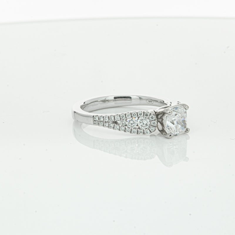 18ct White Gold Cushion Cut Diamond Ring-Ring-Walker & Hall
