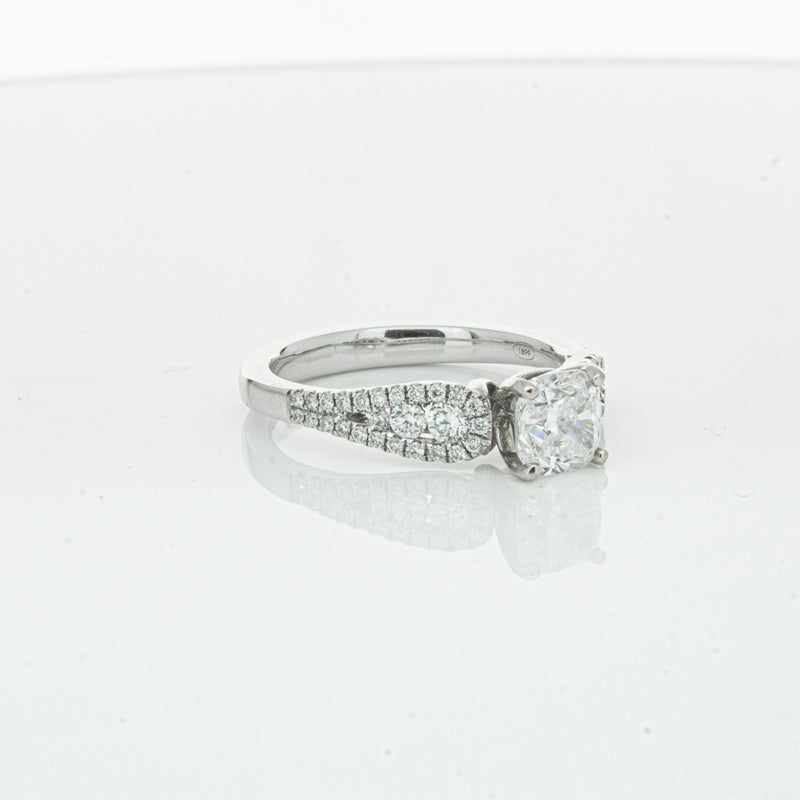 18ct White Gold Cushion Cut Diamond Ring-Ring-Walker & Hall
