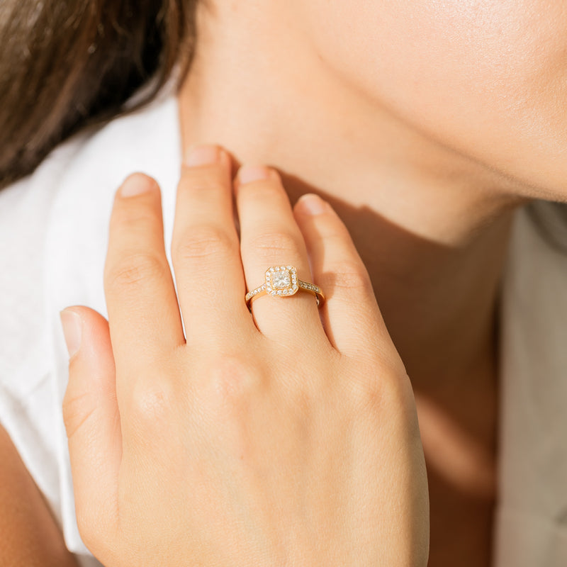 18ct Yellow Gold .50ct Princess Cut Diamond Mandalay Ring-Ring-Walker & Hall