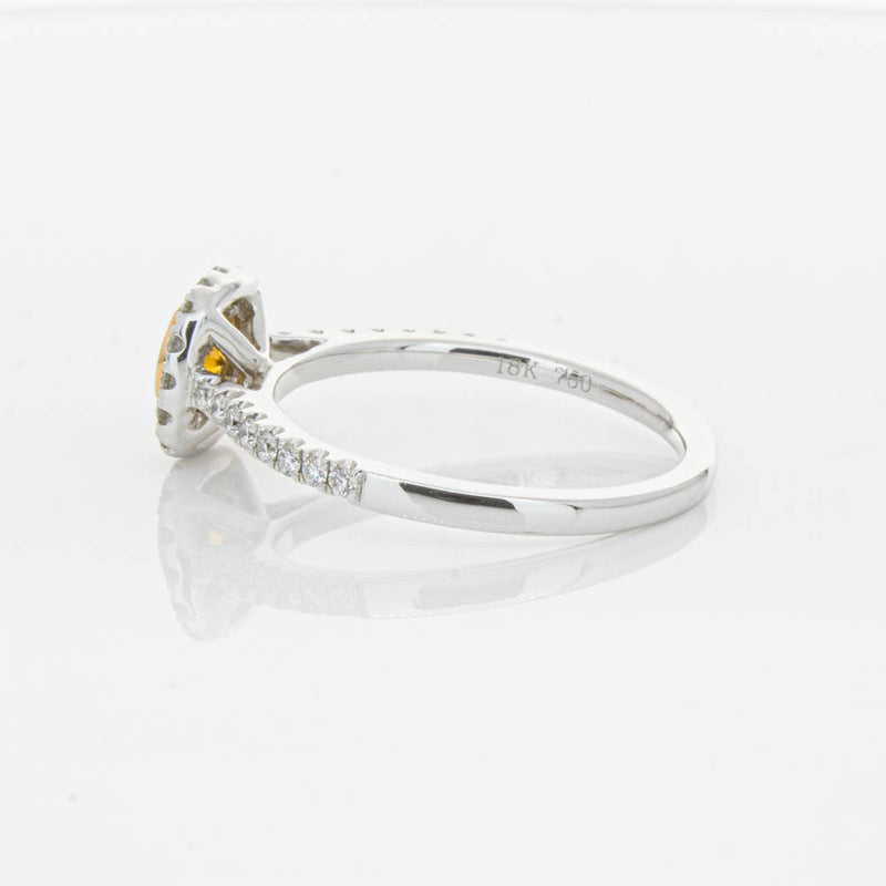 18ct White & Rose Gold Yellow Diamond Ring-Ring-Walker & Hall