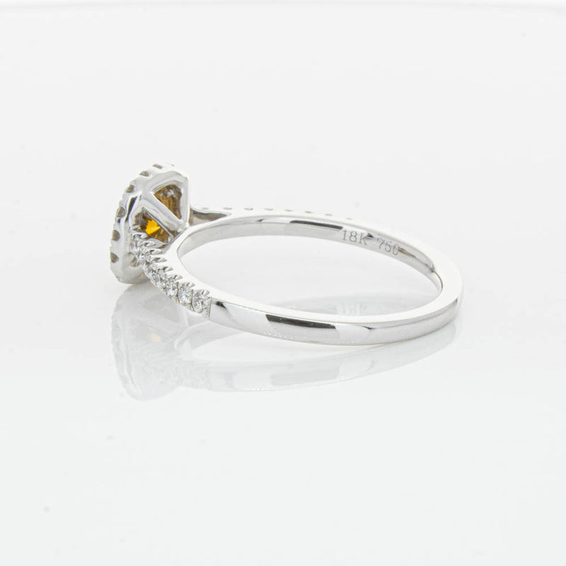 18ct White & Rose Gold Yellow Diamond Ring-Ring-Walker & Hall