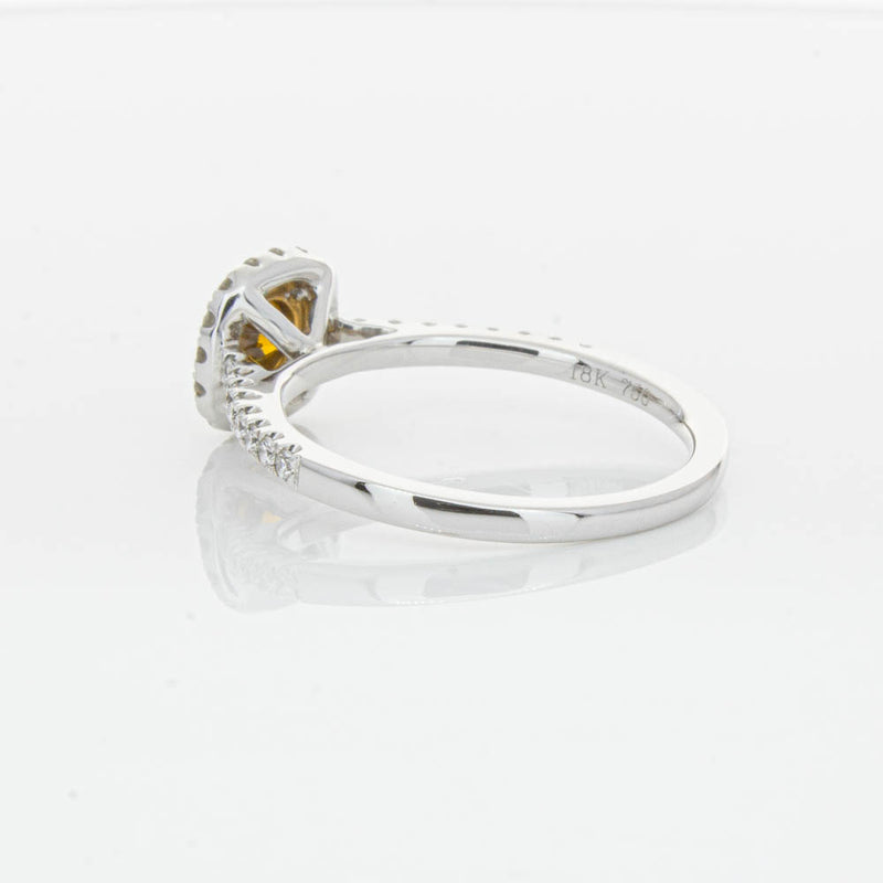 18ct White & Rose Gold Yellow Diamond Ring-Ring-Walker & Hall
