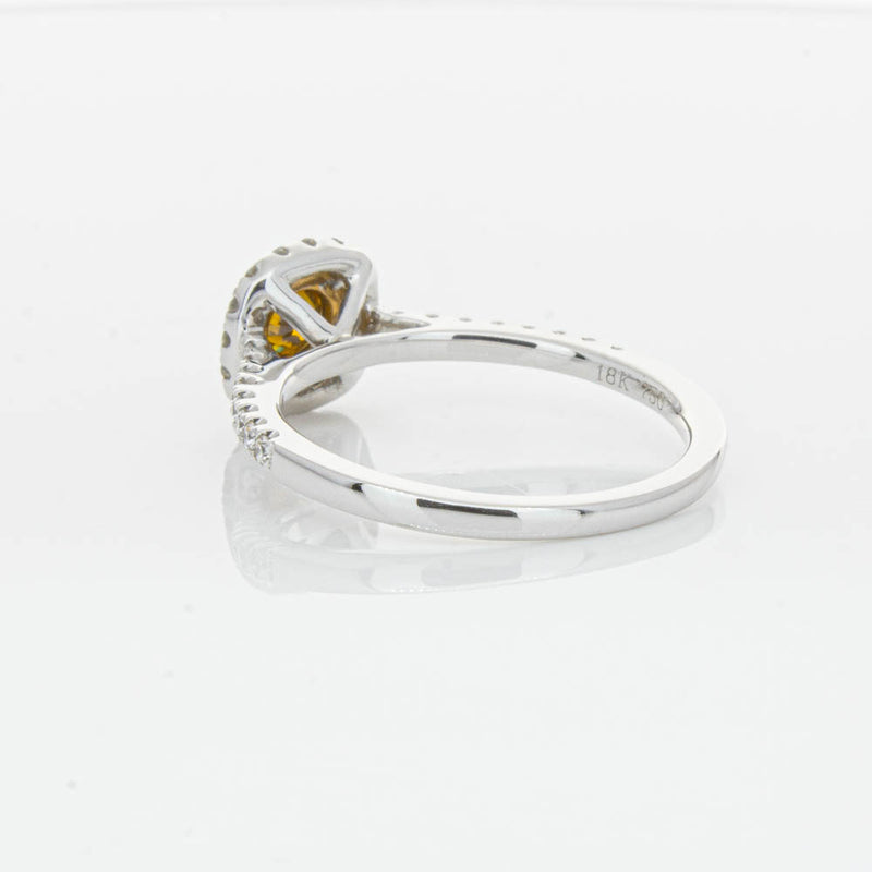 18ct White & Rose Gold Yellow Diamond Ring-Ring-Walker & Hall