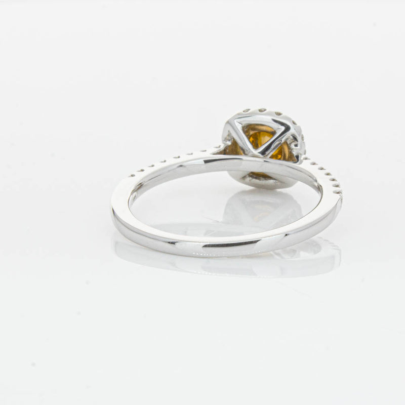 18ct White & Rose Gold Yellow Diamond Ring-Ring-Walker & Hall