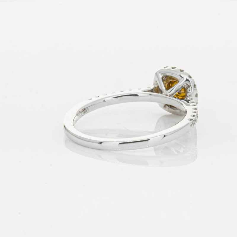 18ct White & Rose Gold Yellow Diamond Ring-Ring-Walker & Hall