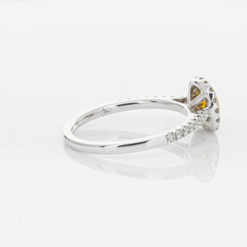 18ct White & Rose Gold Yellow Diamond Ring-Ring-Walker & Hall