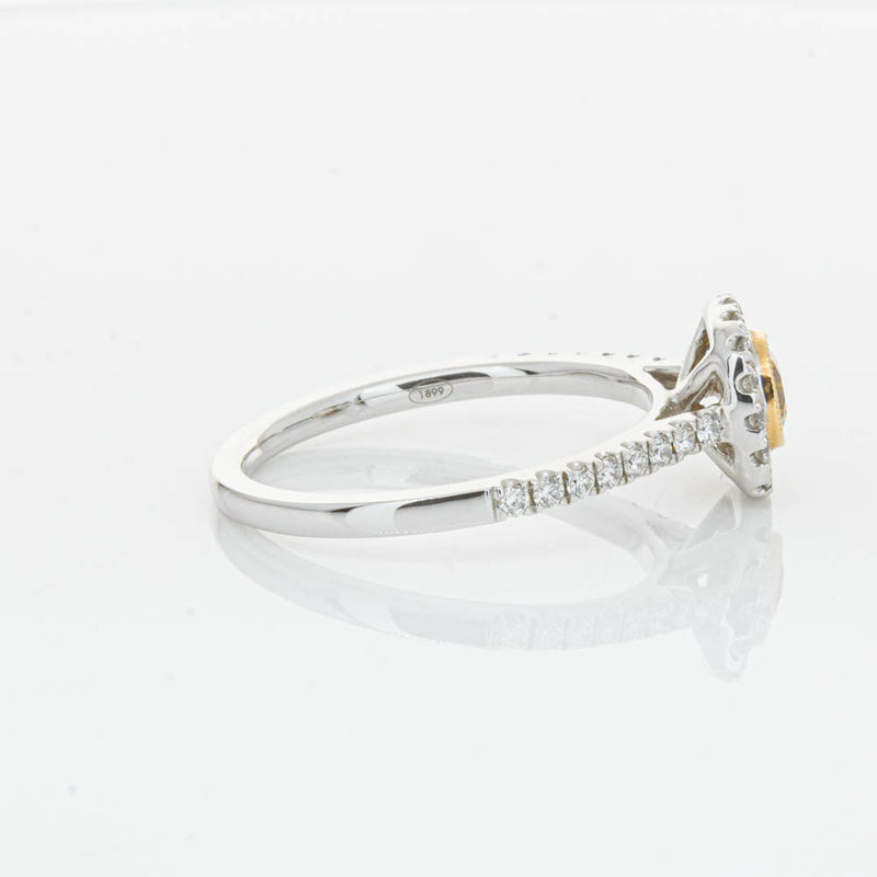 18ct White & Rose Gold Yellow Diamond Ring-Ring-Walker & Hall