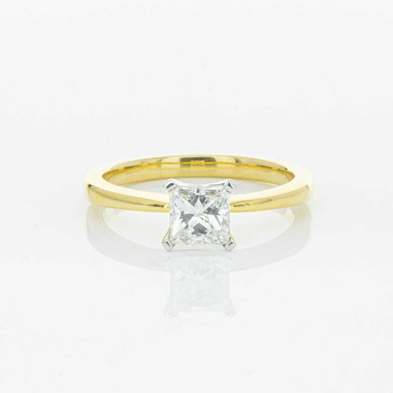 18ct Yellow Gold .70ct Princess Cut Diamond Royale Ring-Ring-Walker & Hall