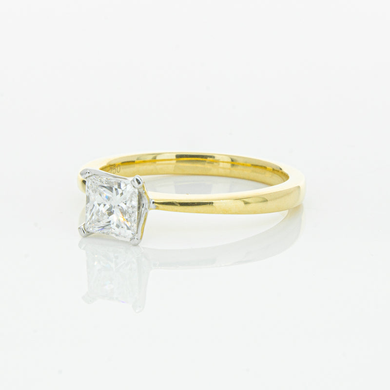 18ct Yellow Gold .70ct Princess Cut Diamond Royale Ring-Ring-Walker & Hall