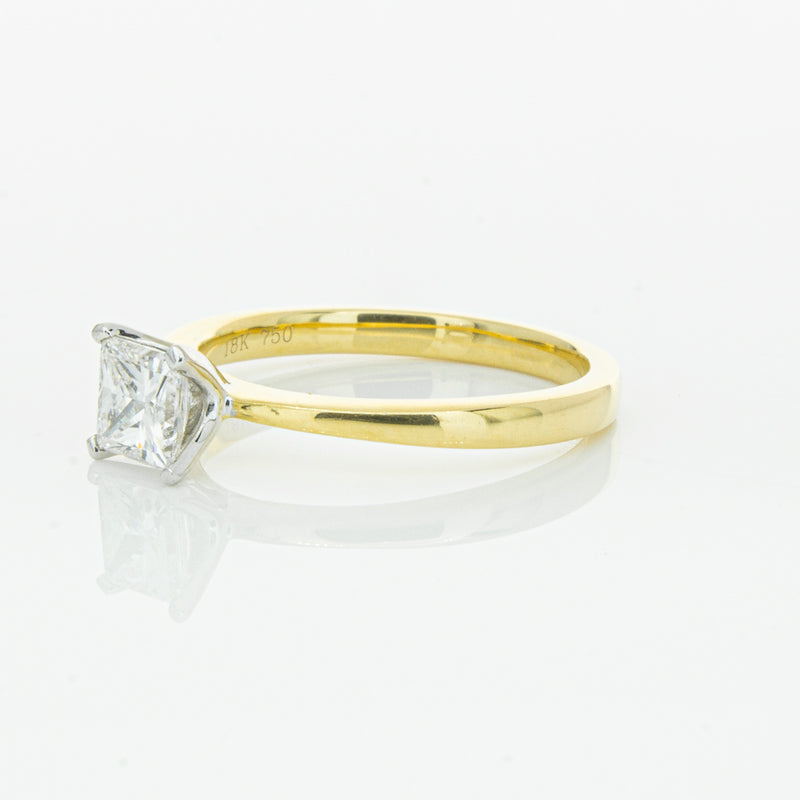 18ct Yellow Gold .70ct Princess Cut Diamond Royale Ring-Ring-Walker & Hall