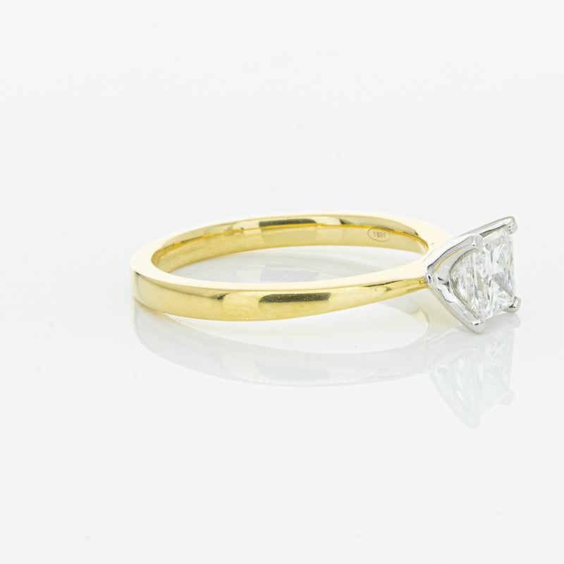 18ct Yellow Gold .70ct Princess Cut Diamond Royale Ring-Ring-Walker & Hall
