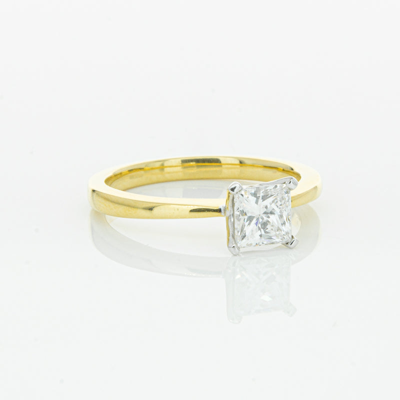 18ct Yellow Gold .70ct Princess Cut Diamond Royale Ring-Ring-Walker & Hall