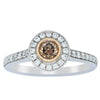 18ct White Gold .22ct Champagne Diamond Ring-Ring-Walker & Hall