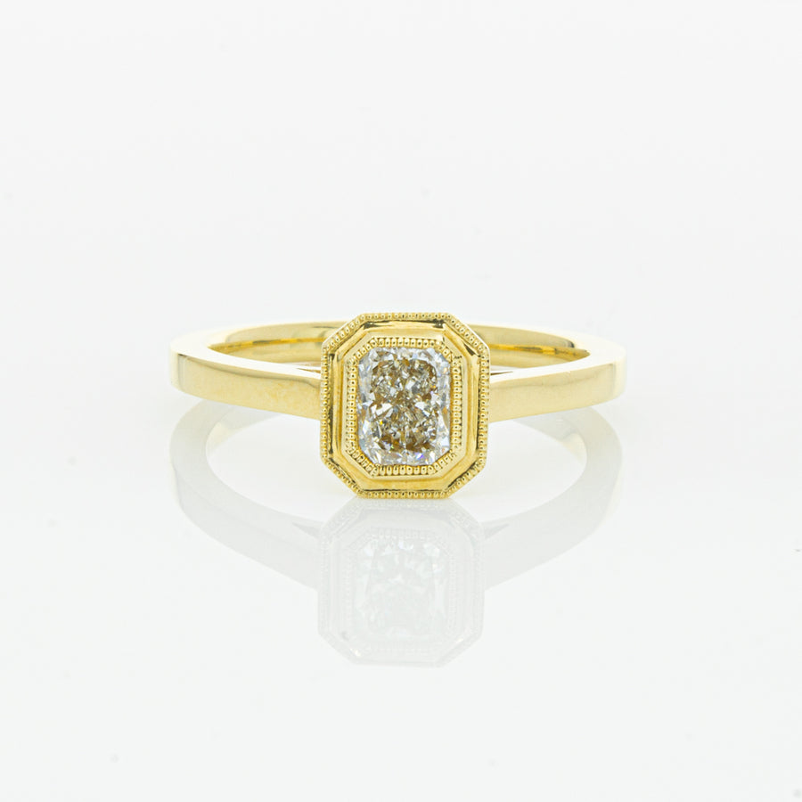 18ct Yellow Gold .56ct Radiant Cut Diamond Windsor Ring-Ring-Walker & Hall