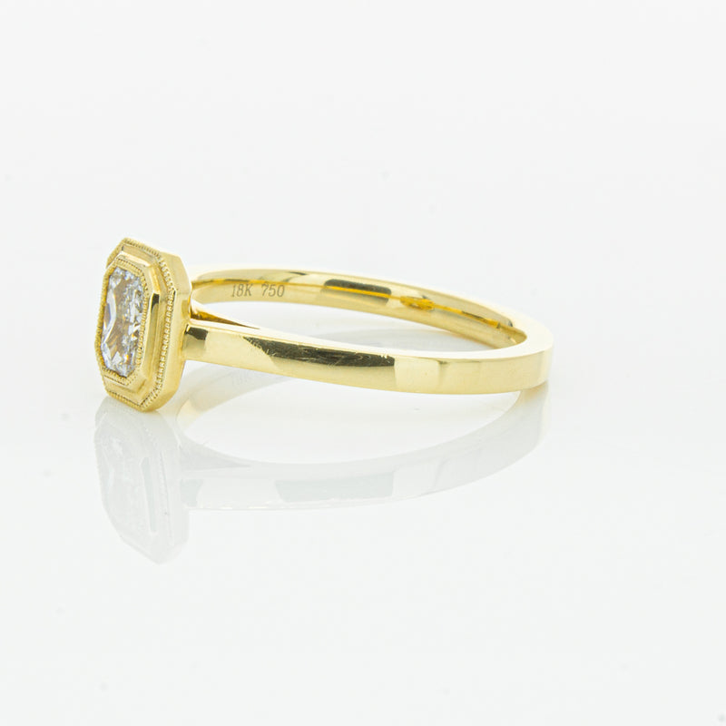 18ct Yellow Gold .56ct Radiant Cut Diamond Windsor Ring-Ring-Walker & Hall