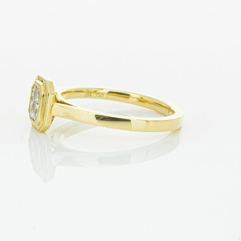 18ct Yellow Gold .56ct Radiant Cut Diamond Windsor Ring-Ring-Walker & Hall