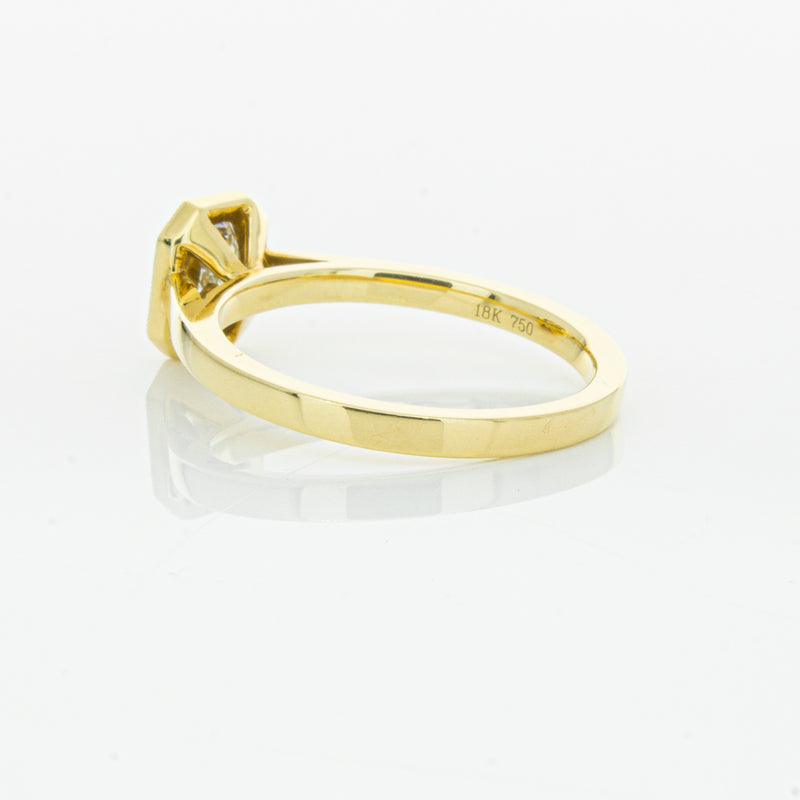 18ct Yellow Gold .56ct Radiant Cut Diamond Windsor Ring-Ring-Walker & Hall