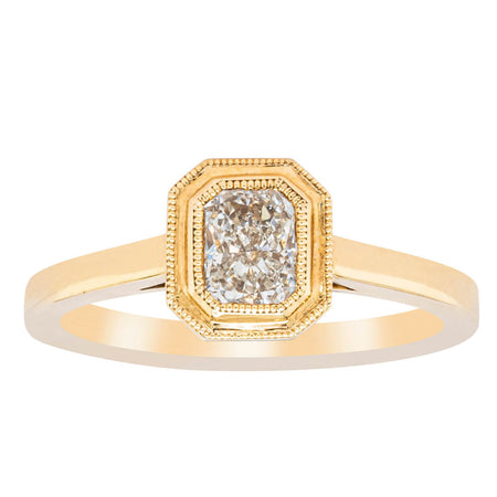 18ct Yellow Gold .56ct Radiant Cut Diamond Windsor Ring-Ring-Walker & Hall