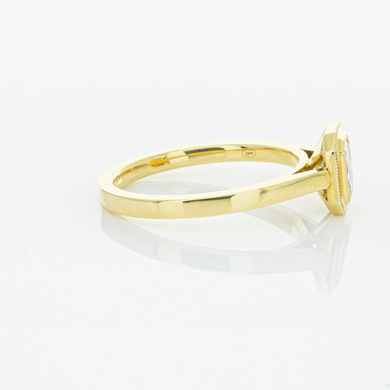 18ct Yellow Gold .56ct Radiant Cut Diamond Windsor Ring-Ring-Walker & Hall