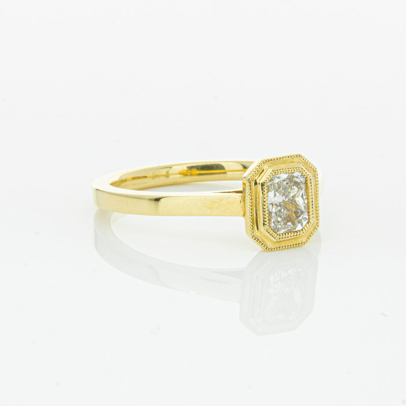 18ct Yellow Gold .56ct Radiant Cut Diamond Windsor Ring-Ring-Walker & Hall