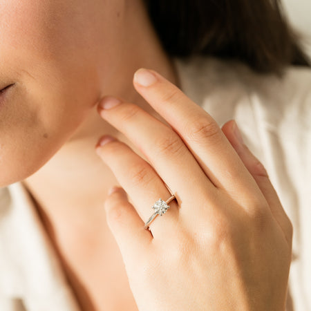 18ct White Gold 1.01ct Flawless Diamond Ring-Ring-Walker & Hall