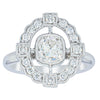 18ct White Gold Diamond Halo Ring-Ring-Walker & Hall