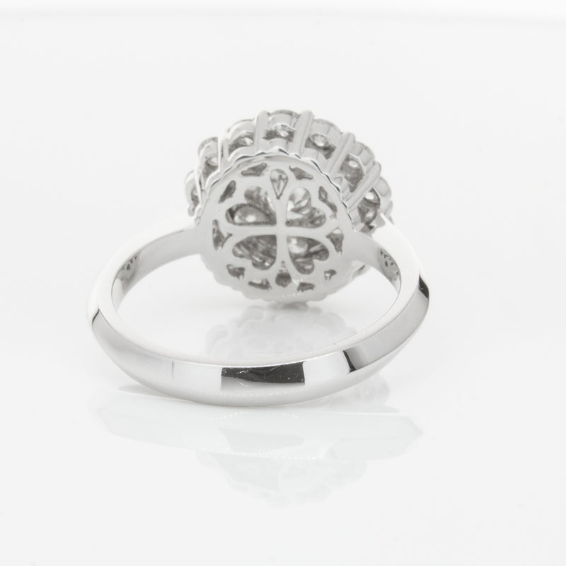 18ct White Gold Diamond Cluster Ring-Ring-Walker & Hall
