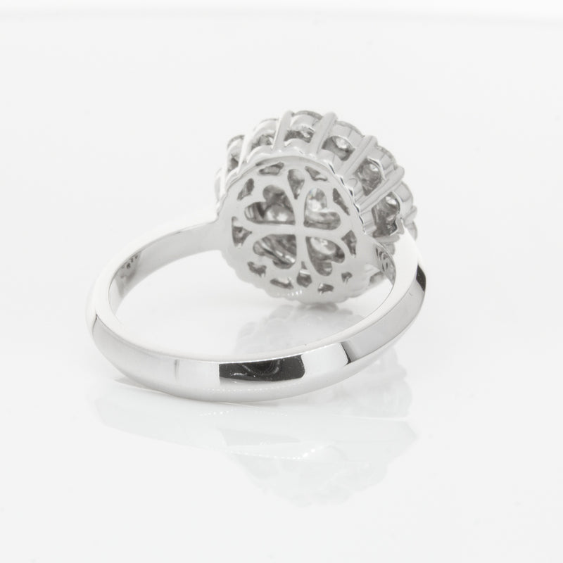 18ct White Gold Diamond Cluster Ring-Ring-Walker & Hall