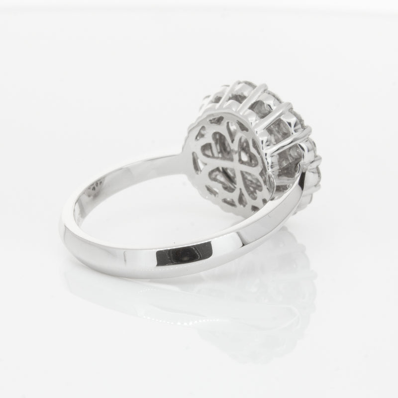 18ct White Gold Diamond Cluster Ring-Ring-Walker & Hall