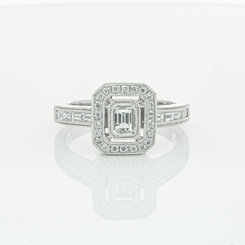 18ct White Gold Diamond Baguette Cut Ring-Ring-Walker & Hall