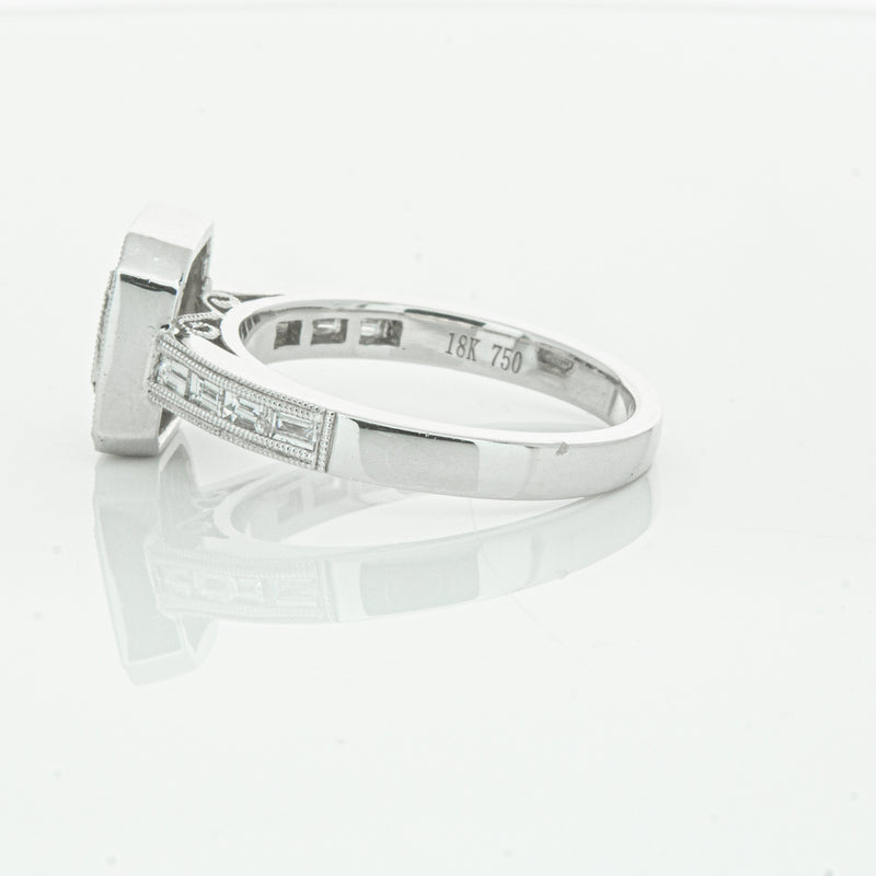 18ct White Gold Diamond Baguette Cut Ring-Ring-Walker & Hall