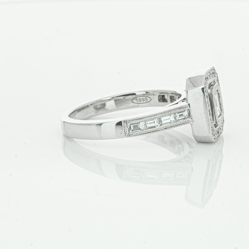 18ct White Gold Diamond Baguette Cut Ring-Ring-Walker & Hall