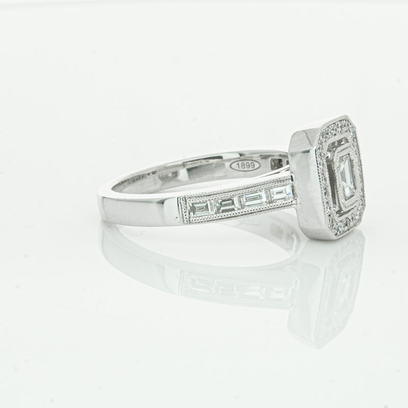 18ct White Gold Diamond Baguette Cut Ring-Ring-Walker & Hall