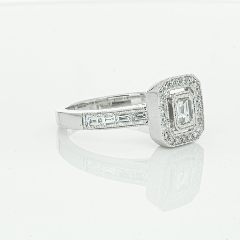 18ct White Gold Diamond Baguette Cut Ring-Ring-Walker & Hall
