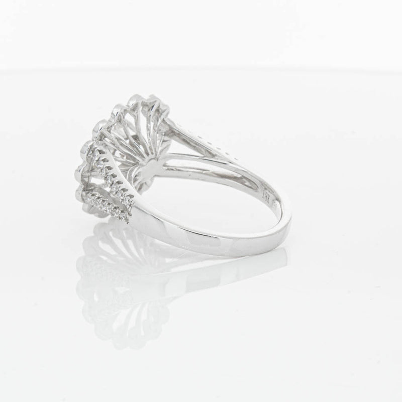 18ct White Gold Cushion Cut Diamond Ring-Ring-Walker & Hall