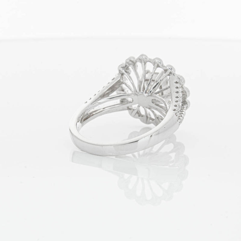 18ct White Gold Cushion Cut Diamond Ring-Ring-Walker & Hall