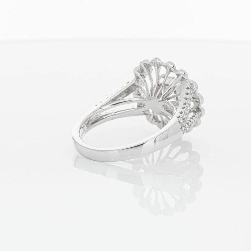 18ct White Gold Cushion Cut Diamond Ring-Ring-Walker & Hall