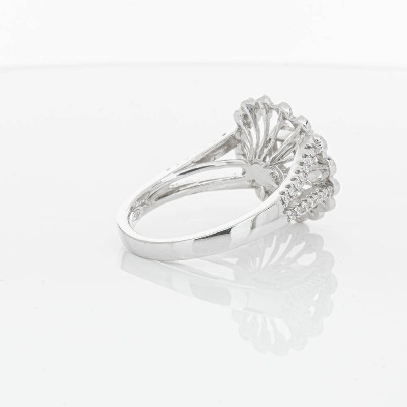 18ct White Gold Cushion Cut Diamond Ring-Ring-Walker & Hall