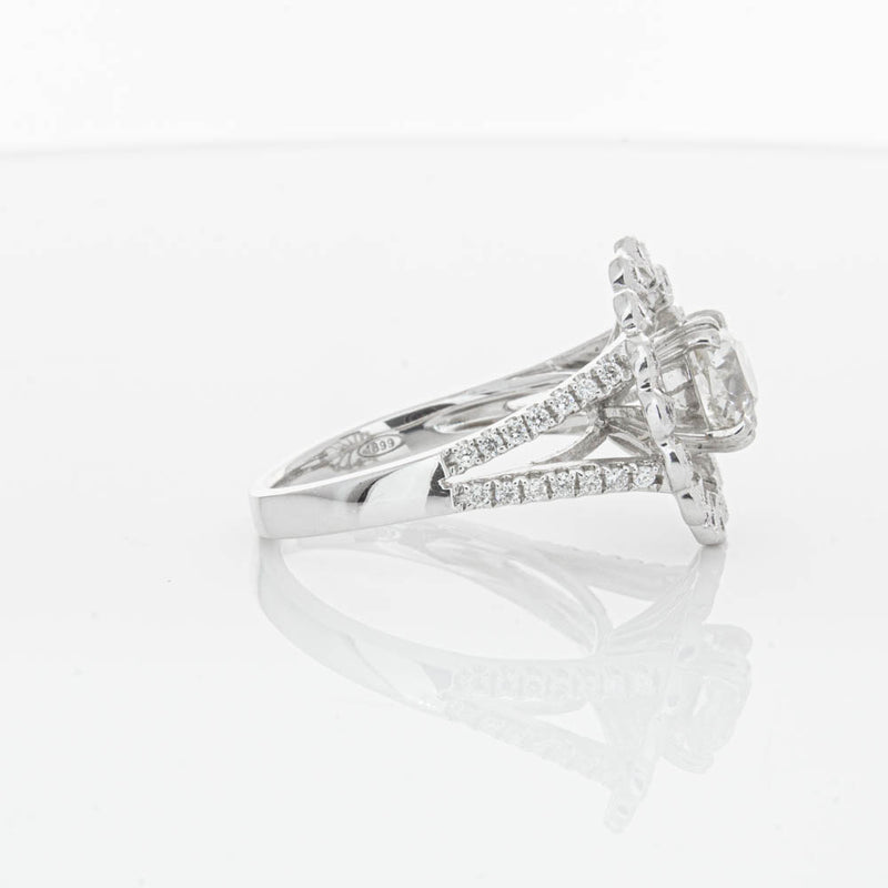 18ct White Gold Cushion Cut Diamond Ring-Ring-Walker & Hall