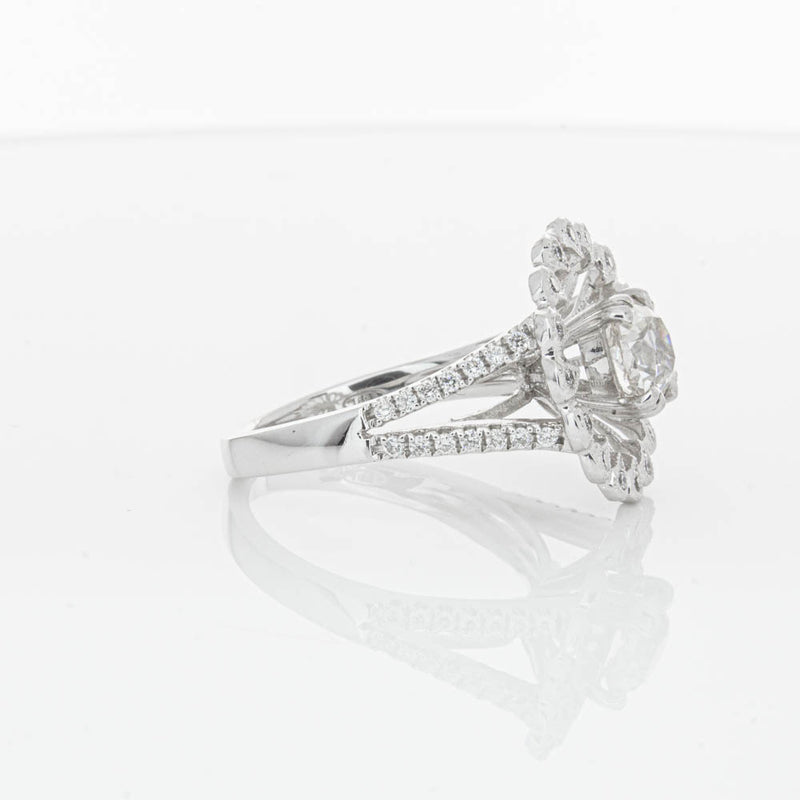 18ct White Gold Cushion Cut Diamond Ring-Ring-Walker & Hall