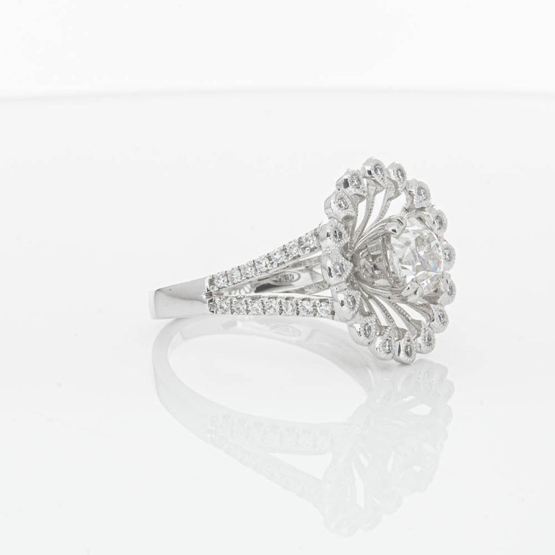 18ct White Gold Cushion Cut Diamond Ring-Ring-Walker & Hall