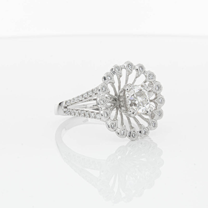 18ct White Gold Cushion Cut Diamond Ring-Ring-Walker & Hall